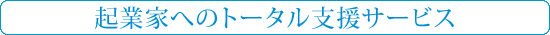 起業家へのトータル支援サービス